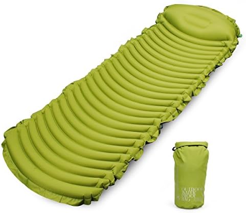 Latinaric Ultra Lightweight Inflatable Sleeping Pad with Attached Pillow Compact TPU Camping Hiking Mattress Waterproof
