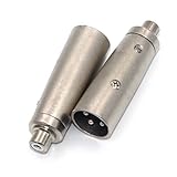ZRAMO TH091 2PC Professional Nickel Plated RCA Female to XLR male Adapter Jack Plug Adapter Converter, cable for KTV Microphone music industry,microphones,DJ's,PA Systems,instrument, 2-Piece