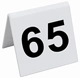 New Star Acrylic Tent Style Table Number Card, 2-Inch by 1.7-Inch, Numbers 51 to 75
