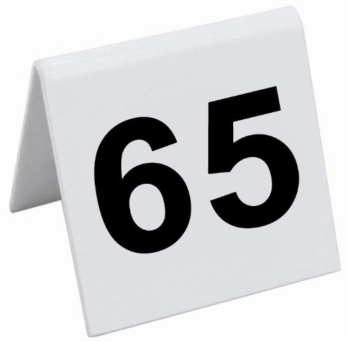 New Star Acrylic Tent Style Table Number Card, 2-Inch by 1.7-Inch, Numbers 51 to 75