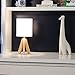 Light Accents Nightstand Table Lamp - with Natural Wooden Tripod Base with Linen Shade - Bedside Table Lamp