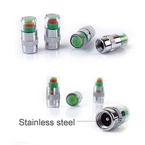 Daigtree valve stem caps, Car Tire Valve Cup, 36 PSI 2.4 Bar Air Alert Motorcycle Car Tire Pressure Monitoring Stem Valve Cap Sensor Indicator 3 Color Eye Alert (4 Pcs)