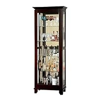 HOMES: Inside + Out Curio Alecie Cabinet with Built In Light, Dark Walnut