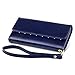 iPhone 7 Cover - Terrapin iPhone 7 Women's Case - Trifold Wallet Clutch Cover - Polka Dot Interior - Card Slots - Money Pocket - Wristlet - Navy Blue