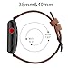 OXWALLEN Apple Watch Band Leather Replacement Watch Strap with Stainless Metal Buckle Clasp iwatch series 1 2 3 Replacement strap (38mm, Brown Band+Rose Gold Buckle)