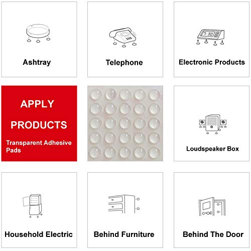 Furniture Pads 200 Pieces Furniture Pad Stopper Self Adhesive Square Square Rubber Pads Wood Floor Protector for Furniture Gripper on Hardwood Floor in a Case