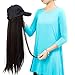 21″ Baseball Cap With Synthetic Hair Extensions Long Straight Hairpiece Wig with Adjustable Black Baseball Hat with Hairthumb 1