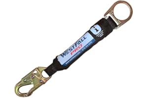 WestFall Pro 18 In Shock Pack with Snap Hook & D-Ring - ANSI OSHA MBS 5000 Fall Protection Shock Absorber Tool for Construction, Climbing, Utility