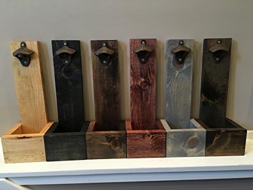 Rustic Bottle Opener with Cap Catcher - Wall Mount, Reclaimed Wood, Barn Wood, Pallet Wood, Christmas Gift for Men, Father's Day Gift, Birthday Gift, Groomsmen Gift, Beer Drinker, Beer Bottle Opener