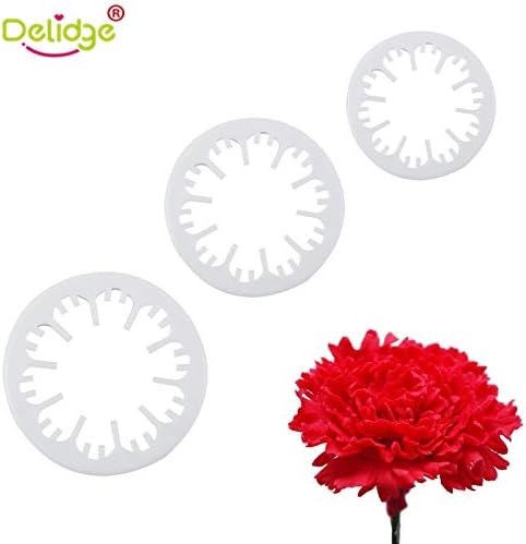 Zoomy far: Delidge 3pcs/set Carnation Cake Mold Plastic Cookie Cutter Tool 3D Cookie Press Mold Biscuit Cutter Fondant Cake Decorating Tool