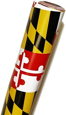 Route One Apparel | Maryland Flag Gift Wrapping Paper, 30" x 15", 105 GSM, Perfect for Birthday, Christmas, Baby Shower, Wedding, Anniversary, Holiday Presents (1 Roll)