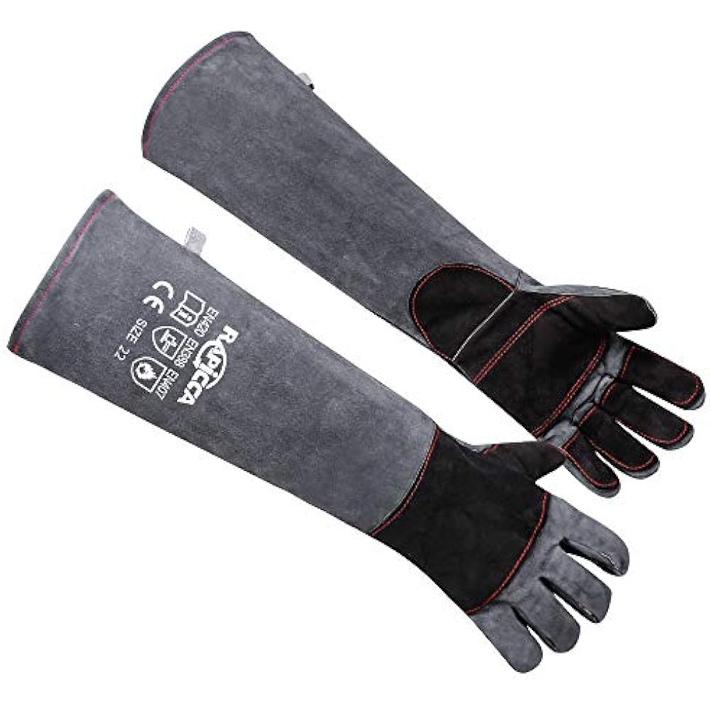 Animal Handling Gloves Bite Proof Kevlar Reinforced Leather Padding Dog