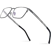 FONEX Pure Titanium Glasses Frame Men Square Magnet Clip On Eyeglasses with Polarized Lens