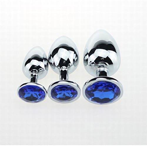 ISFHU 3 Size Stainless Steel Plug Diamonds Round Base for Beginner Advanced Use - Blue