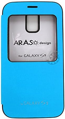 ARASO Style Bumper Flip Case for Samsung Galaxy S5 Anti-Shock Magnet Lock Bumper Cover (Blue)