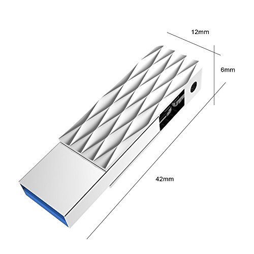 iPhone Lightning Flash Drive, Suntrsi jump drive External Memory Storage Lightning Memory Stick Pen Drive OTG Flash Drive Compatible to iPhone,iPad,iPod,Mac and PC (32G Silver)