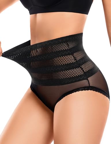 Braga Fajas Reductoras Mujer Braguitas Adelgazante Abdomen Moldeador Braga Vientre Plano Recuperación Postparto Transpirable con Algodón Entrepierna Elástico Cómodo Faja Reductora (Negro, L)
