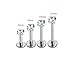 PiercingJ 2-4pcs 16g 316L Stainless Steel 3mm Cubic Zirconia Labret Monroe Lip Ring/ Tragus/ Helix Earring,6-12mm Bar Length