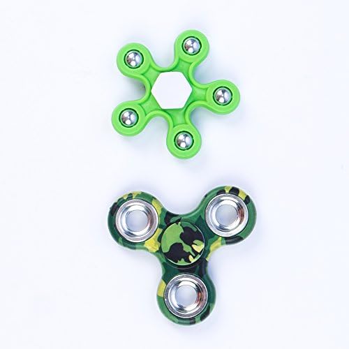 Redditline Spinner Fidget, High Speed Stainless Steel Bearing Focus The Anti-Anxiety 360 Spinner Helps Focusing ,Finger Spinner For Kids &amp; Adults (Camouflage green&amp;green)