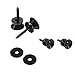 Pakala66 Metal Strap Lock Buttons End Pins with Mounting Screws for Electric Acoustic Guitar, Bass, Ukulele Pack of 10-Black
