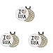 FINGER TEN Golf Ball Markers 3 Pcs with 3 Pack Hat Clip Value Gift Set, Mark Pattern USA, Eagle, Ribbon in Choice for Men Women Kid (All USA Flag)
