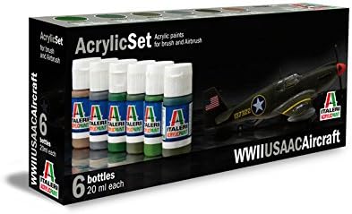 Italeri 438AP 510000438 - Acrylic Set WWII USAAC Aeroplane, Olive, Grey, White