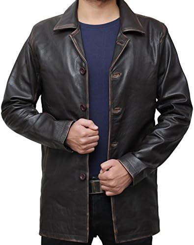 Decrum Leather Coats for Men - Black and Brown Leather Jacket Men - - XS