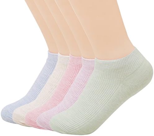 Women's Low Cut Casual Candy Cotton No Show Socks 5 Pairs (Shoe size:5-8)