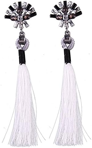Fashion Statement Jewelry Tassel Long Earring For Women (White)