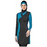 Lazy Cat Full Cover Muslim Swimwear Women Modest Islamic Swimsuits Hijab SPF