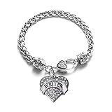 Writer 1 Carat Classic Silver Plated Heart Clear Crystal Charm Bracelet Jewelry