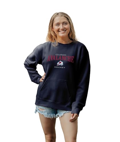 Blue 84 Women's Standard NHL Officially Licensed Pocket Crewneck Sweatshirt Emb…