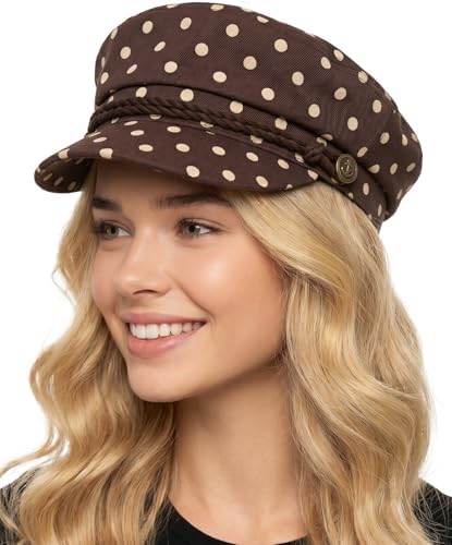 Jaxon Gotham Newsboy Cap (Small, Brown) at Amazon Women's Clothing