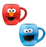 Sesame Street Elmo and Cookie Monster 18-oz Oval Ceramic Mug Set
