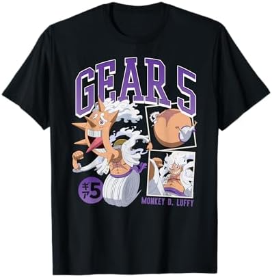 Amazon.com: One Piece Anime Luffy Gear 5 Action Pose T-Shirt