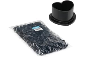 Saferly Heart Tattoo Ink Caps Cups with Base for Tattoo, Tattooing, Disposable Pigment Holder, Microblading Tattoo Supplies, Medium, Bag of 500, Black