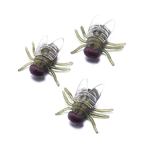 Plastic Flies Halloween Fly for Gag Gifts/Party Favors/Prank Kit -100 Pcs Green by FUNLAVIE