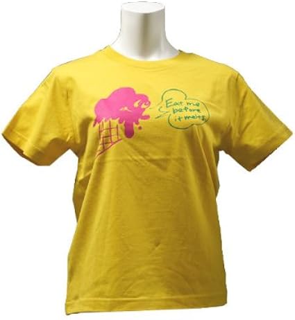 Amazon アイスクリームプリントtシャツ s 黄色 Tシャツ カットソー 通販