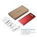 Poweradd Pilot 4GS Plus 20000mAh External Battery Pack 8-Pin & Micro Input 3.6A Power Bank for iPhone, iPad, Samsung, LG and More - Red (MFi 8 Pin and Micro Cable Included)