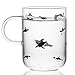 ELITEA Penguin Glass Coffee Mug with Handle Clear Cute Mugs Cup for Drinking Penguin Gift 16.3oz