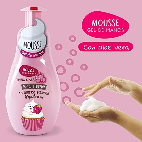 The fruit company 26300013 - sabonete mousse espuma para mãos, creme morango, 250 ml, 4 unid.