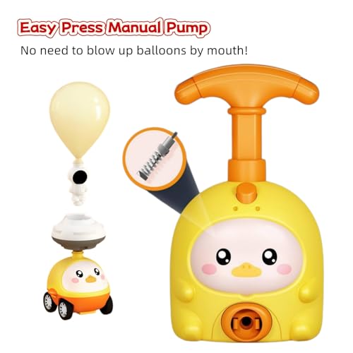 Balloon Powered Launch Car, Inflatable Balloon Car Toy Pump Set Animal Air Powered Toy Balloon Launcher Toys with 2 Cars Air Pressure Vehicle with Pump & Balloons (A)