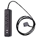 Globe Electric 78249 Designer Series 6ft 3-Outlet USB Surge Protector Power Strip, 2x USB Ports, Surge Protector, Black Finish primary