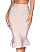 Mini Skirts for Women High Waisted Pencil Short Skirt Aline Mini Bandage Pencil Skirt(Beige,L)