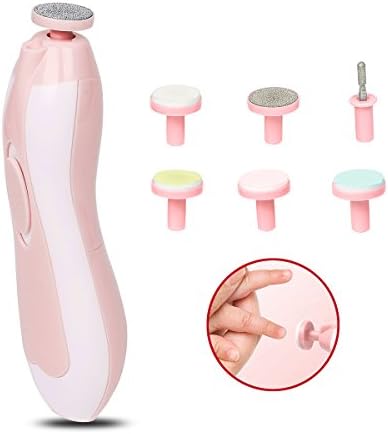 TEQIN 11in1 Baby Electric Nail Trimmer File, LED Light, Grinding Heads and Polishing Heads, Manicure &amp; Pedicure Nial Clippers Kit for Newborn Infant Toddler Kids All Ages, Quiet to Use