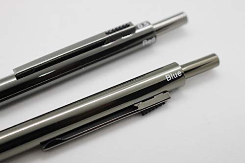 Metal 4 in 1 Multi-Function Pen 4 Colors Pen with 0.5mm Mechanical Pencil and Black/Red/Blue Ballpoint Pen in Gift Package (1PCS PACK, Gun black)