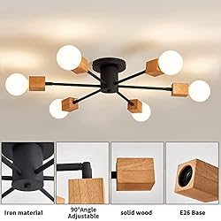 MOUJOE Semi Flush Mount Ceiling Light Fixture