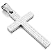 INBLUE Men's Stainless Steel Pendant Necklace Silver Tone Cross English Bible Lords Prayer -with 23 Inch Chain