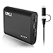 UNU Superpak10000mAH 3.1A Portable Charger - Matte Black [Apple Certified] External Battery Pack with 2-in-1 Lightning Cable 8Pin and MicroUSB Cable