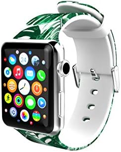 Silicone Watch Band With Pattern for Apple Watch By Element Works (38mm &amp; 42mm) - Tropical Palm Leaves